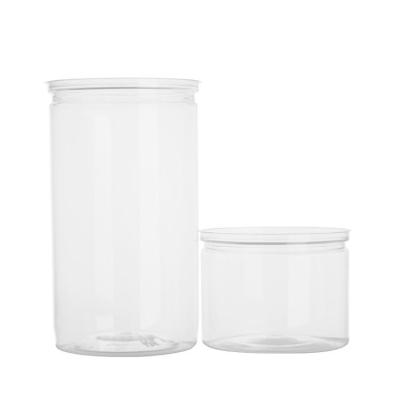 China Juice Bpa Free Microprocessor Moq Small Pet Food Storage Candy Butter Plastic Jars With Pull Ring Lid for sale