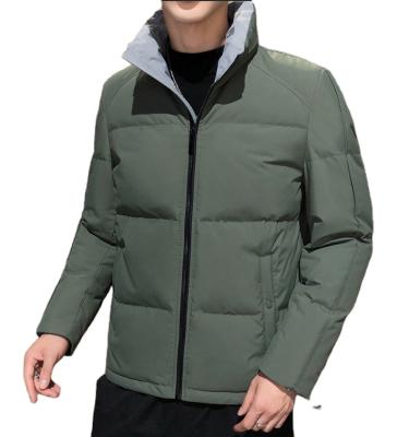 China New Anti-wrinkle Anti-wrinkle men's winter leisure parmatch thickened fleece down jacket youth pure fit color warm white duck down jacket down jacket jacket for sale