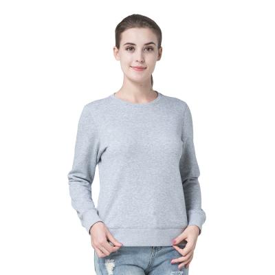 China 65%Comboed Breathable Cotton 35%Polyester Crewneck Women's French Terry 300gsm Sweatshirt With O-Neck And 2X2 Rib for sale