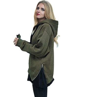 China Hooded Sweater Plus Size Blouse Breathable Loose Sleeve Long Plus Mid Length Velvet Padded Sweater for sale