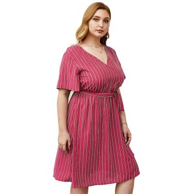 China 2021 summer new anti-static plus size anti-static femininity original women's brand dress and slim striped skirt for sale