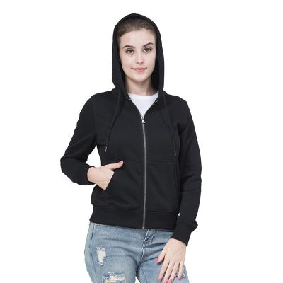 China Anti-pilling anti-pilling women's kangroo pocket zip-up hoody sweatshirt in french terry loop inside 300gsm for sale