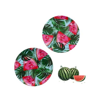 China Watermelon Pattern Disposable Dish Sets Custom Tableware Printing Dishes for sale