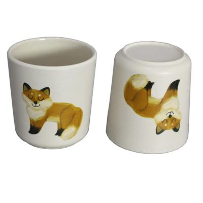 China Drinking / Coffee Fox Design Bamboo Fiber Cups And Mugs Recycle Eco Bamboo Tumblers for sale