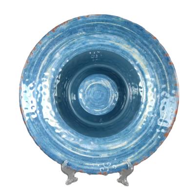 China Home.Restaurant.Bar.Hotel.Wedding. Super market promotions design of exterior and concave convex inside decorative tray melamine tray gorgeous blue for sale