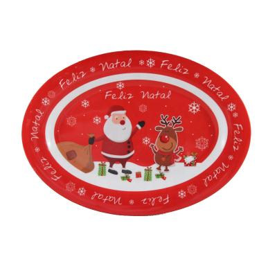 China Disposable 14inch Melamine Oval Dish Splint For Christmas for sale