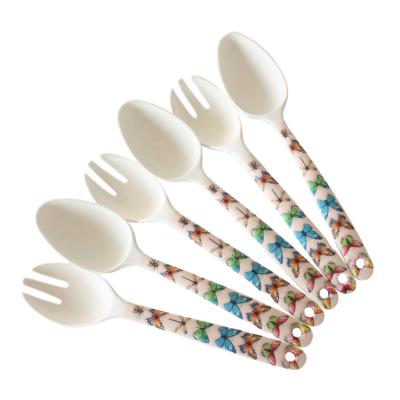 China Disposable discount for bulk buy cup rice fork spoon and fork melamine set for kids for sale