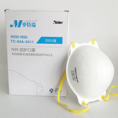 China Adult RTS N 95 Medical Disposable Respirator Masks MAKRITE 9500 N 95 20pcs/box for sale