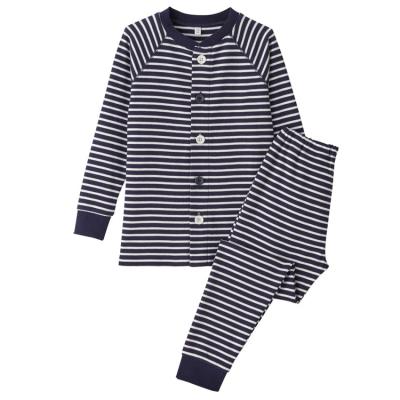 China QUICK DRY Custom Kids Pajamas Sets Cotton Organic Smoothe Trainning Pijamas Striped Kids Long Sleeves Children's Pajamas Kids Sleepwear for sale