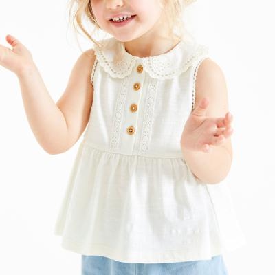 China Latest Cotton Girls QUICK DRY T-shirts Kids Clothing Little Girl Sleeveless Casual Tops For Girls for sale