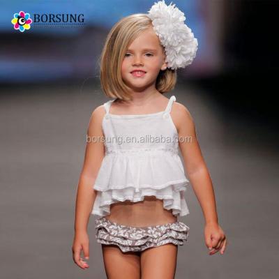 China Breathable Custom Newborn Baby Clothing Fashion Babies Cotton Braces Ruffle Skirt For Kids Costume for sale