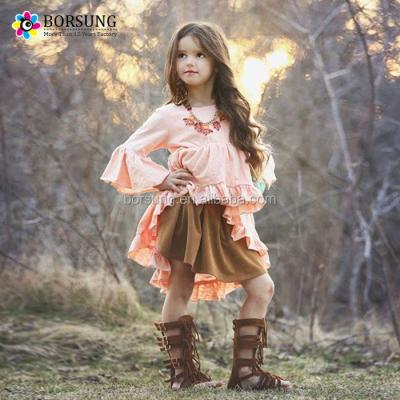 China Wholesale Breathable Girl Dress / BOHO Girls Ruffle Dress / Custom Girls Formal Dress for sale