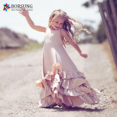 China Latest Designs Breathable Toddler Girls Ruffle Long Maxi Party Dresses for sale