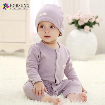 China Multicolor Long Sleeve 3pcs 100% Organic Cotton Newborn Baby Clothes Girls Plain Baby Romper for sale