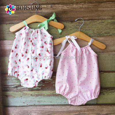 China Lovely Baby Flower Sleeveless High Quality Cotton Printing Sleeveless Romper for sale