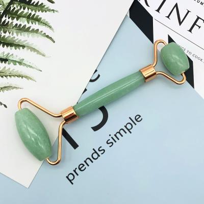 China Custom Green Aventurine Anti-Puffiness Factory Price Logo Crystal Jade Massager Roller Face for sale