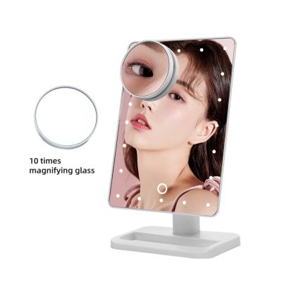 China Wholesale Desktop Lighted Dressing Table Led Vanity Makeup Mirror Travel With Led Lights for sale