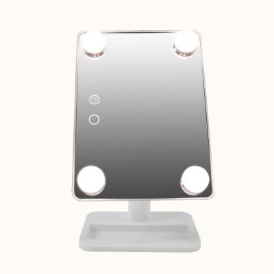 China Hollywood Touch Large Face Table Vanity Table Smart Led Mirror With Light Bulbs for sale