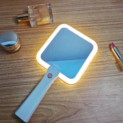 China Double Side Lighted Magnifying Led Custom Handheld Portable Travel Mirror for sale