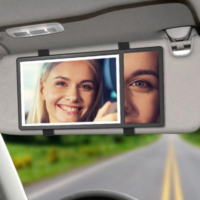 China USB Lighted Type - C Car Sun Visor Mirror Led Smart Car Led Makeup Mirror With Light for sale