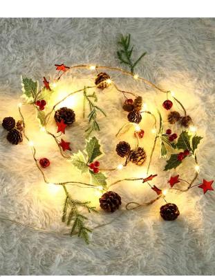 China Designs L-Amazon Christmas LED Lights New Decorative Creative String Lamp Pine Room Decoration Pinecone Needles String Lamp Bell Lights for sale