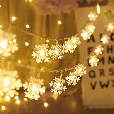 China Plastic+LED L-Snowflakes String Light LED Christmas Decor For Home Hanging Garland Christmas Tree Decor Ornament Christmas Gift Navidad New Year for sale