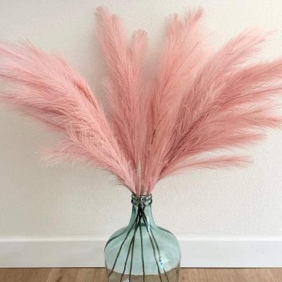 China Beautiful L-028 Faux Pampas Grass Oversized Floor Vases 3 Colored Roses Tall 120cm Tall (3) Pink for sale