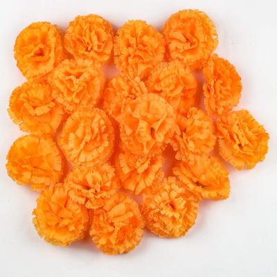 China Artificial Silk Marigold Flowers Head Indian American Spring Bush Floral Wedding Party Mantle Decoration C069 for sale