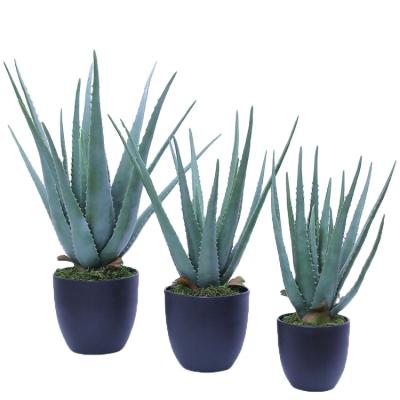 China Creative Home Soft Potted Green Plant Accessories Aloe Vera Gum Handle Plant L-Emulation Decoration Home Decor for sale