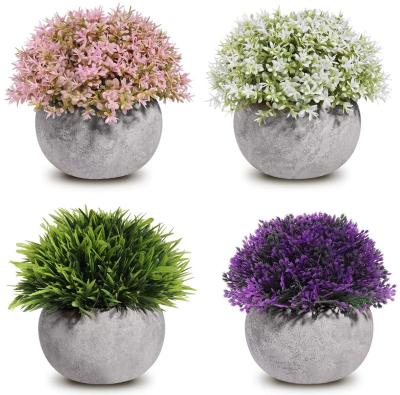 China Homemaxs Eco-friendly Fake Plants Plastic Mini Artificial Plants Potted Topiary Shrubs Plants For Home Decor for sale