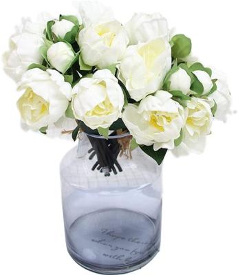 China Real Touch Artificial PU Peony Bouquet Latex Group Flowers For Wedding Holiday Party Bridal Home Decor C046 for sale