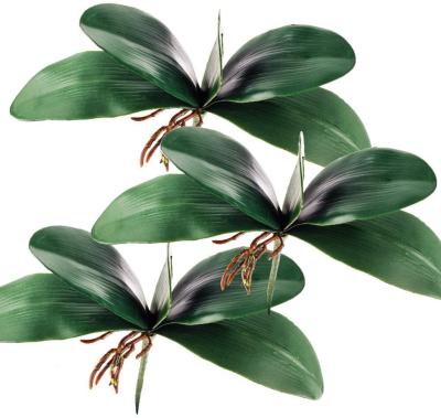 China Eco-Friendly Miracliy Phalaenopsis Orchid Leaves Real Latex Touch Plants Layout, 3 Pieces for sale