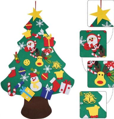 China L-New Year Felt 2021DIY Felt Christmas Tree Snowman Ornaments Fake Christmas Tree For Kids Toys Party Decoration for sale