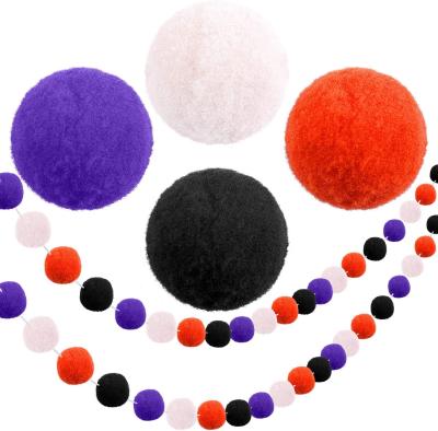 China Wedding Party Hotel Decoration Halloween Home Pompom Felt Ball Hanging Garland For Home Party Decoration for sale