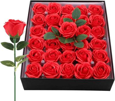 China Artificial Red Rose Soap Flower With Beautiful Box For Home Decoration And Washing Hands C060 for sale