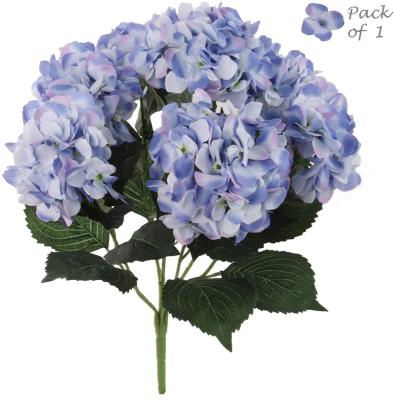 China Blue Artificial Plant Hydrangea Flowers Indoor Home Decoration Wedding Centerpieces Bush Bouquets With 7 Big Gorgeous Flower C008 for sale