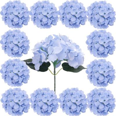 China Blue Stems Hydrangea Artificial Silk Flowers Bulk For Bouquets Crafts Garland DIY Arrangements Wedding Home Decor C013 for sale