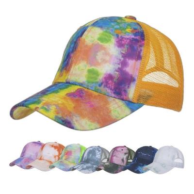 China Picture Fashion Women Spring Summer Printed Duck Tongue Sun Camouflage Tie Baseball Bandhnu Hat Net Dye Trucker Hat Cap for sale