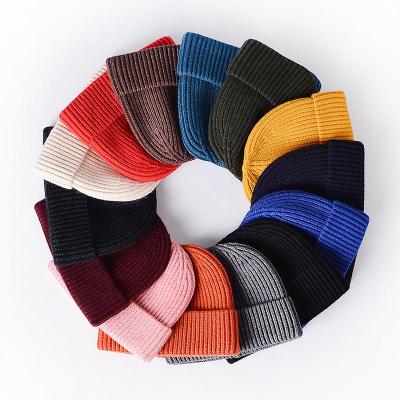 China JOINT Unisex Winter Adult Soccer Hats For Women Short Beanie Skully Fisherman Acrylic Beanie Hat for sale