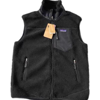 China Wholesale Reversible 100% Polyester Men's Soft Shearing Zipper Standing Collar Sherpa Sports Leisure Cardigan Warm Vest Jacket for sale