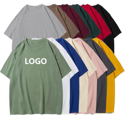 China Anti-Wrinkle Factory Price Screen Print Plain Oversize Plain Heavy Drop Shoulder T-Shirts Custom Men's Unisex 100% Cotton T-Shirt for sale