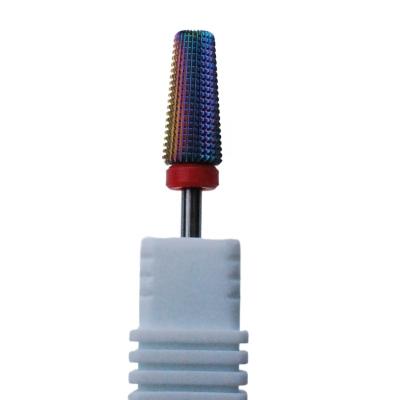 China Convenient Rainbow Color 6 In 1 Fine Tungsten Carbide F Nail Drill Bit for sale