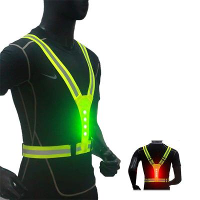 China HIGH VISIBILITY AND 360Â ° ALLTEX REFLECTIVE newcomer running reflective lightsafty vest with LED light for night jogging Hotsale for sale