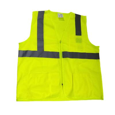 China HIGH VISIBILITY AND 360Â ° Custom Safety Mesh Hi Vis High Visibility REFLECTIVITY Logo Printing Reflect Warning Yellow Reflective Vest With Three Pockets for sale