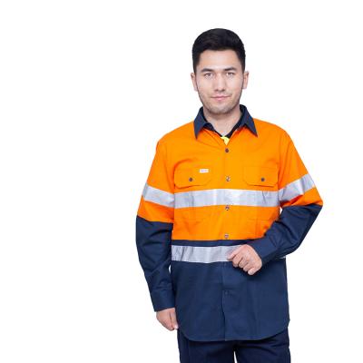 China High quality custom made wholesale durable anti-pilling men's work shirts with reflective tape for outdoor work for sale