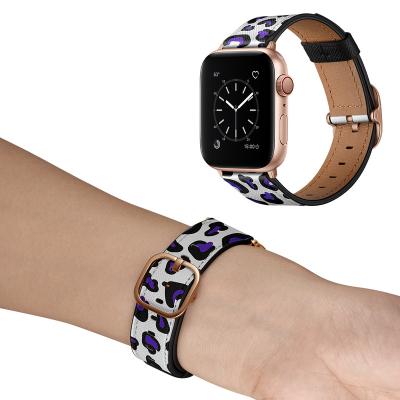 China Fashion. Custom Designers Print Sport Luxury Leather Watchband For Iwatch 7 6 5 4 3 Smart Watch Strap To Strap 80mm Long Belt 120mm Short for sale