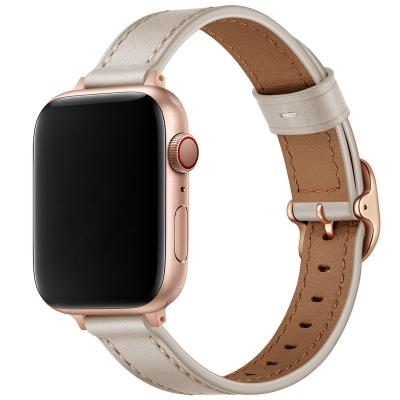 China Fashion. Amazone Super Slim Hot Solid Soft Ladies Warch Genuine Leather Strap For Apple Watch Band 6 5 for sale