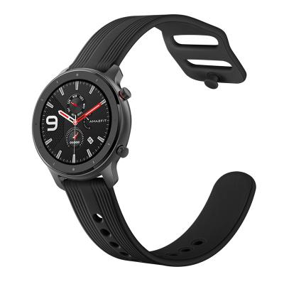 China Fashion. Optional Color Pink 20mm Silicone Strap Black White Rubber Sport Smart Watch Strap Band For Huami Amazfit Watch Strap for sale