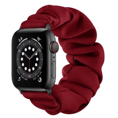 China Fashion. New Sport Woman Custom Printing Elastic Scrunchies Nylon Watch Strap Bands For Apple Watch for sale