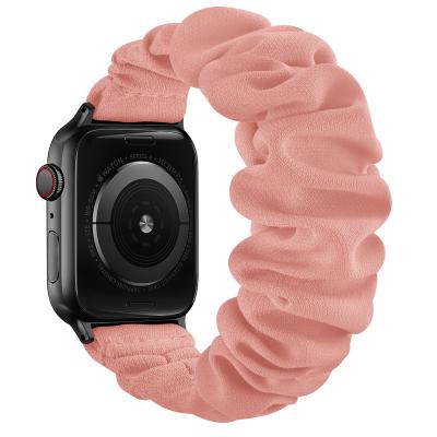 China Fashion. Wholesale Fabric Sports Supplier Fancy Flower Women Scrunchie Apple Elastic Watch Bands for sale